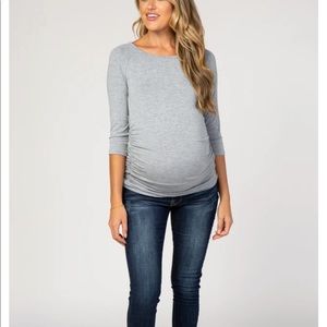 PinkBlush Maternity Shirt- Charcoal Grey - Small